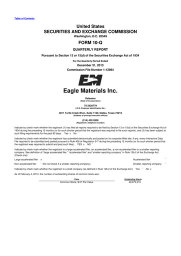 Thumbnail Eagle Materials
 10-Q Quarterly Report FY2014 