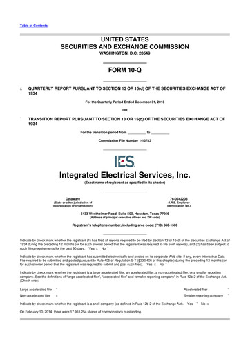 Thumbnail IES Holdings 10-Q Quarterly Report FY2014 