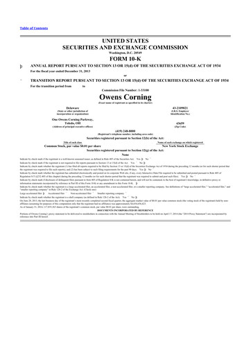 Thumbnail Owens Corning
 10-K Annual Report 2013