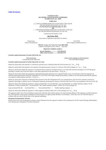 Thumbnail Howmet Aerospace
 10-K Annual Report 2013