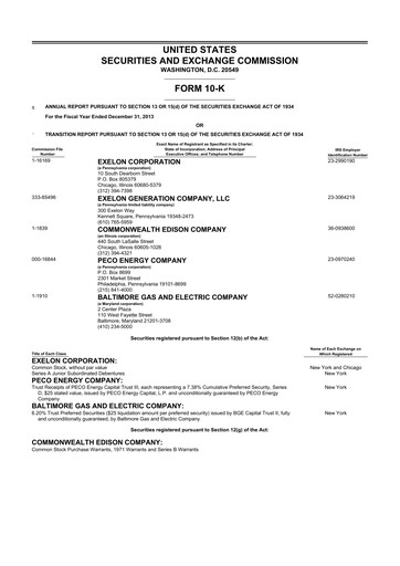 Thumbnail Exelon Corporation 10-K Annual Report 2013
