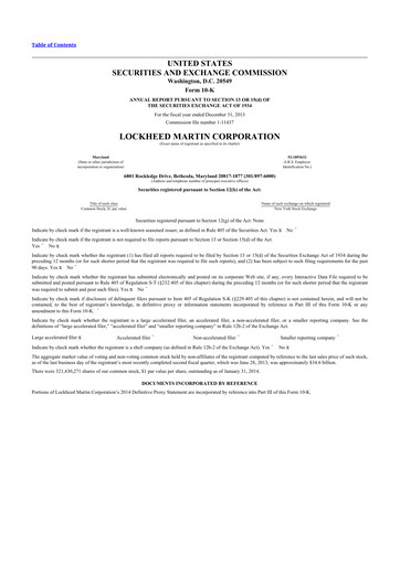 Thumbnail Lockheed Martin 10-K Annual Report 2013