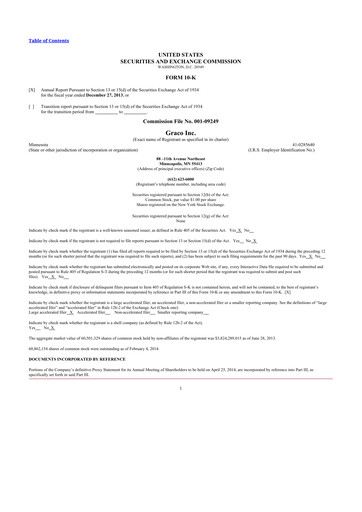 Thumbnail Graco 10-K Annual Report 2013