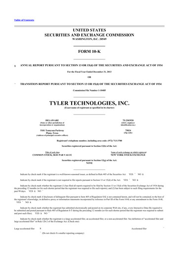 Thumbnail Tyler Technologies
 10-K Annual Report 2013