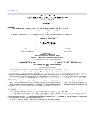 Thumbnail Intevac
 10-K Annual Report 2013