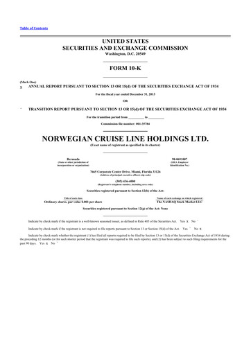 Thumbnail Norwegian Cruise Line
 10-K Annual Report 2013