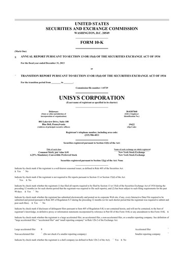 Thumbnail Unisys 10-K Annual Report 2013