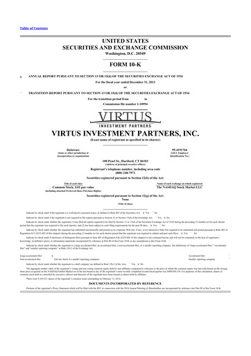 Thumbnail Virtus Investment Partners 10-K Annual Report 2013