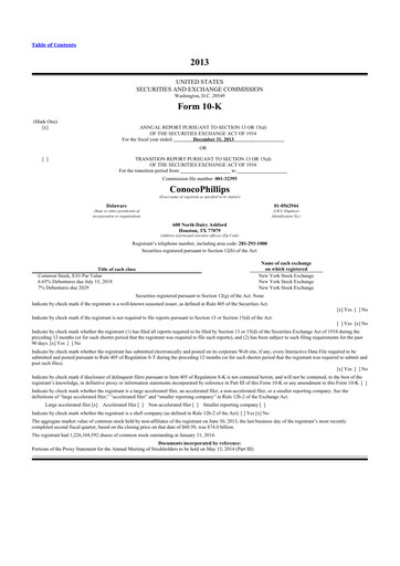 Thumbnail ConocoPhillips 10-K Annual Report 2013