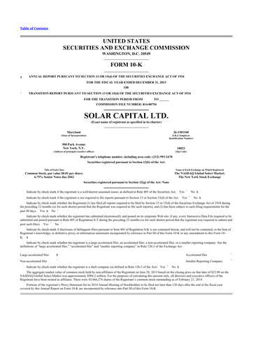 Thumbnail SLR Investment 10-K Annual Report 
