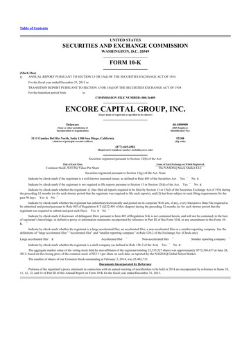 Thumbnail Encore Capital Group 10-K Annual Report 2013