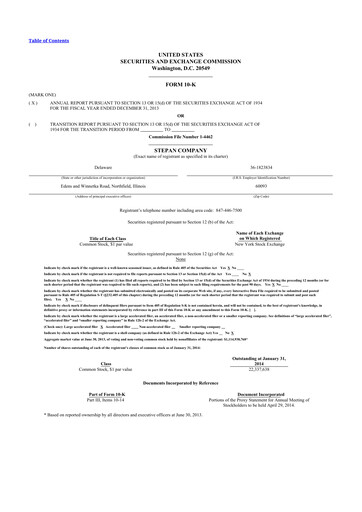 Thumbnail Stepan Company
 10-K Annual Report 2013