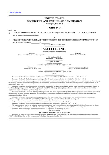 Thumbnail Mattel
 10-K Annual Report 2013