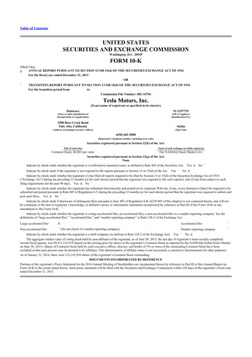 Thumbnail Tesla 10-K Annual Report 2013