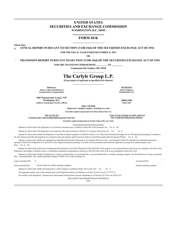 Vorschaubild Carlyle Group 10-K Jahresbericht 2013