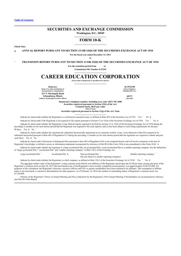 Thumbnail Perdoceo Education 10-K Annual Report 2013