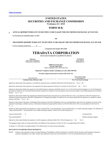 Thumbnail Teradata 10-K Annual Report 2013