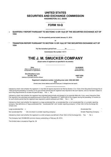 Thumbnail J.M. Smucker Company 10-Q Quarterly Report FY2014 
