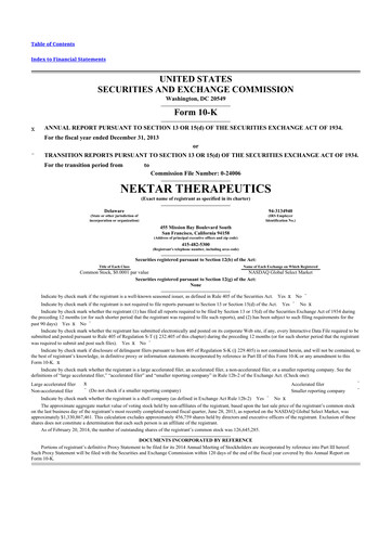 Thumbnail Nektar Therapeutics
 10-K Annual Report 2013