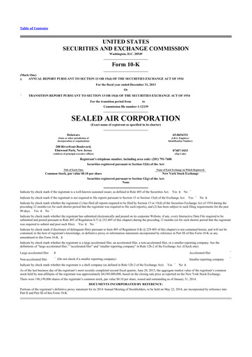 Thumbnail Sealed Air
 10-K Annual Report 2013