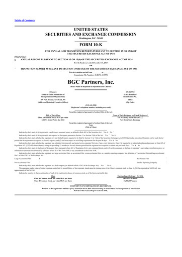 Thumbnail BGC Group
 10-K Annual Report 2013