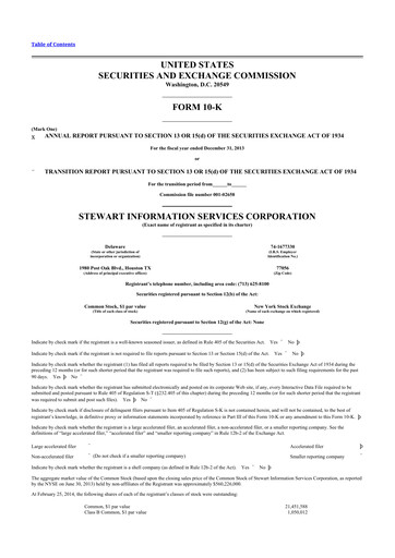 Thumbnail Stewart Information Services 10-K Annual Report 2013