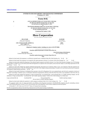 Thumbnail Hess 10-K Annual Report 2013