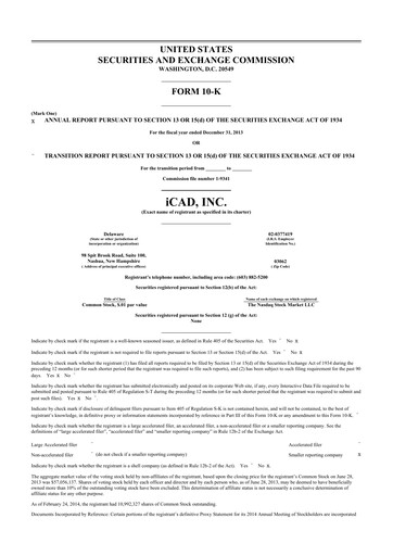 Vorschaubild iCAD 10-K Jahresbericht 2013