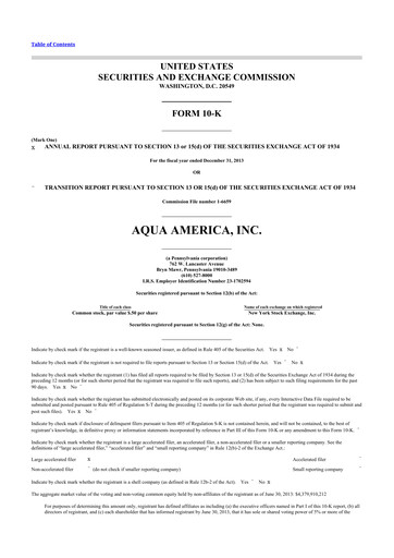 Thumbnail Essential Utilities
 10-K Annual Report 2013