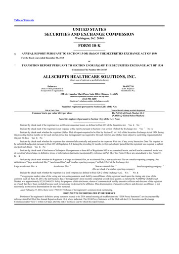 Thumbnail Veradigm 10-K Annual Report 2013