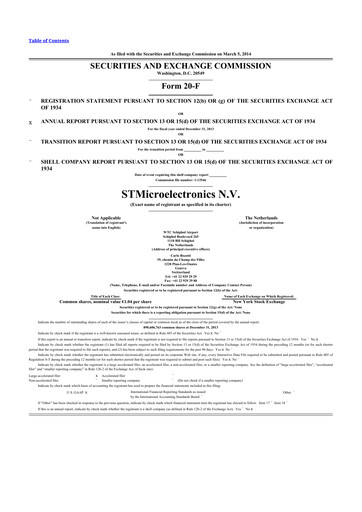 Thumbnail STMicroelectronics 20-F Annual Report 2013