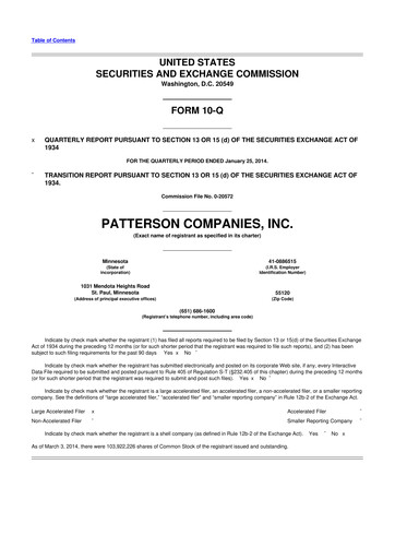 Thumbnail Patterson Companies
 10-Q Quarterly Report FY2014 