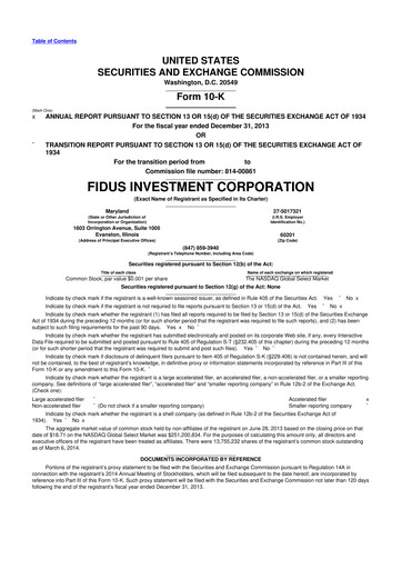 Thumbnail Fidus Investment Corporation 10-K Annual Report 