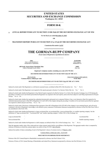 Thumbnail Gorman-Rupp 10-K Annual Report 2013