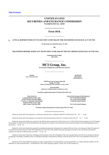 Miniature HCI Group
 10-K Rapport annuel 2013