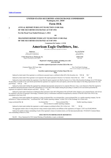 Thumbnail American Eagle Outfitters
 10-K Annual Report 2013