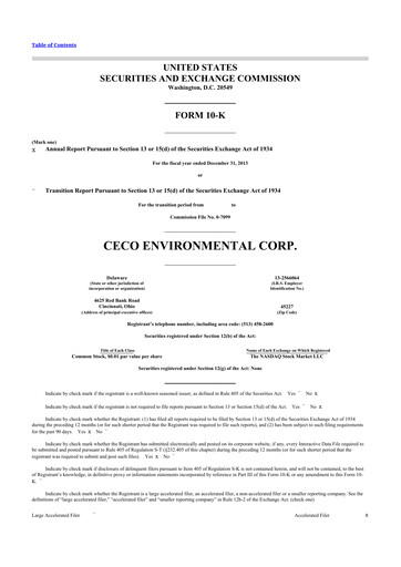 Thumbnail CECO Environmental
 10-K Annual Report 2013