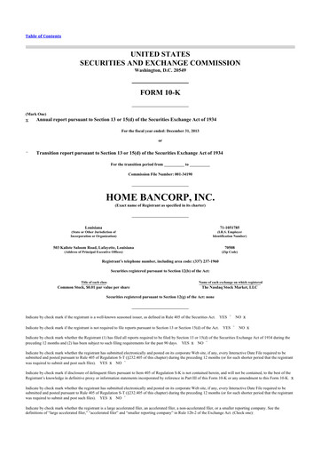 Thumbnail Home Bancorp
 10-K Annual Report 2013