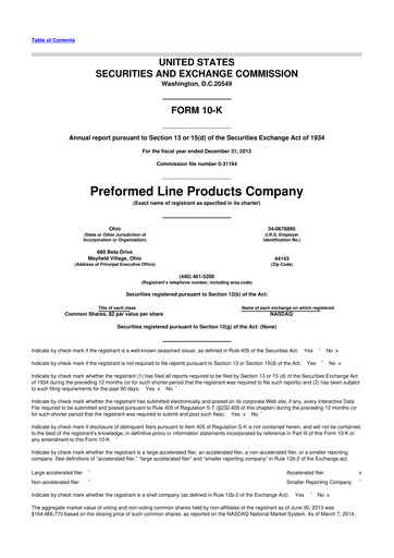 Thumbnail Preformed Line Products 10-K Annual Report 2013