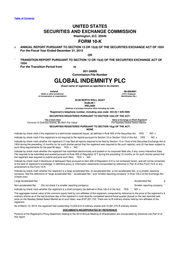 Thumbnail Global Indemnity 10-K Annual Report 2013