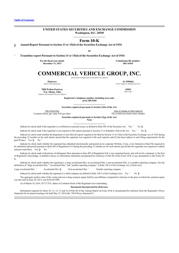 Thumbnail Commercial Vehicle Group (CVG) 10-K Annual Report 2013