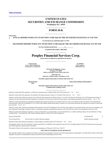 Thumbnail Peoples Financial Services 10-K Annual Report 2013