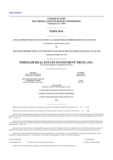 Vorschaubild Wheeler Real Estate Investment Trust 10-K Jahresbericht 2013