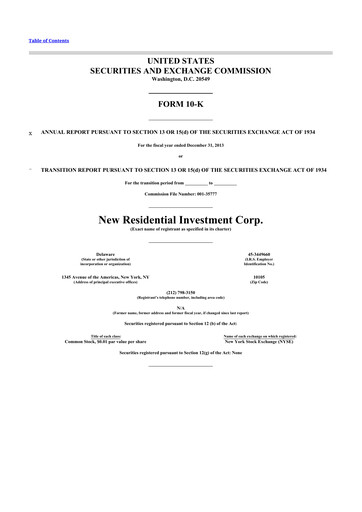 Miniature Rithm Capital 10-K Rapport annuel 2013