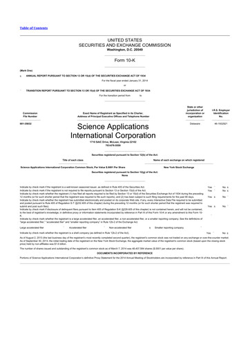 Miniature SAIC (Science Applications International Corp) 10-K Rapport annuel 2014
