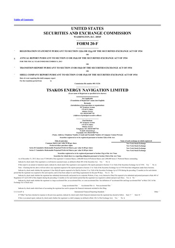 Thumbnail Tsakos Energy Navigation 20-F Annual Report 2013