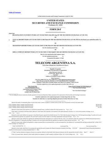 Thumbnail Telecom Argentina
 20-F Annual Report 