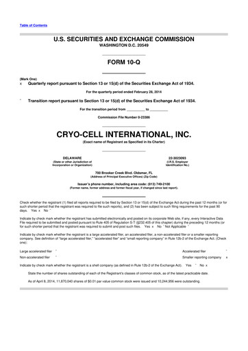 Thumbnail Cryo-Cell International 10-Q Quarterly Report FY2014 