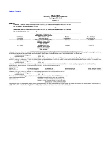 Thumbnail United Airlines Holdings
 10-Q Quarterly Report FY2014 