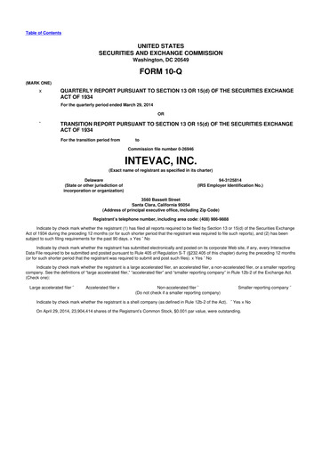 Thumbnail Intevac
 10-Q Quarterly Report FY2014 